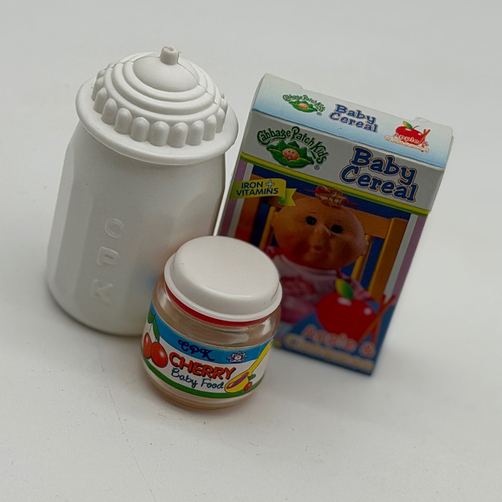 Vintage Cabbage Patch Kids Doll Food Accessories Bottle Cereal Cherry Jar CPK - Picture 2 of 8